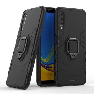 Sustiprintos apsaugos „Kickstand“ Samsung Galaxy A7 2018 juodas kieto silikono (TPU) ir plastiko dėklas | Priedai.lt