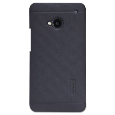 HTC One M7 Nillkin Frosted Shield melns plastmasas futrālis + ekrāna aizsargplēve / Vacins.lv