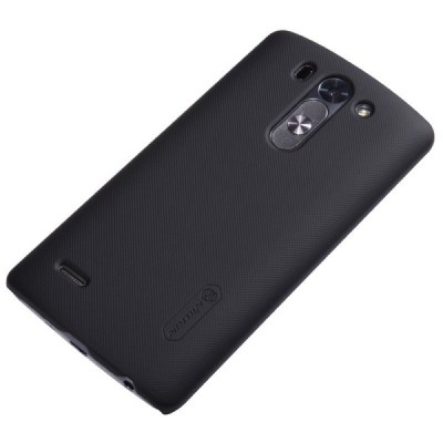 Nillkin Frosted Shield LG G3 S juodas plastikinis dėklas + apsauginė ekrano plėvelė / Priedai.lt