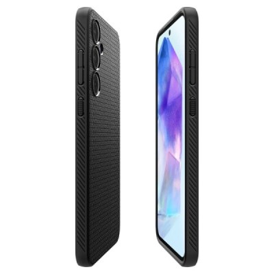 Samsung Galaxy A55 "Spigen" Liquid Air melns cieta silikona apvalks | vacins.lv