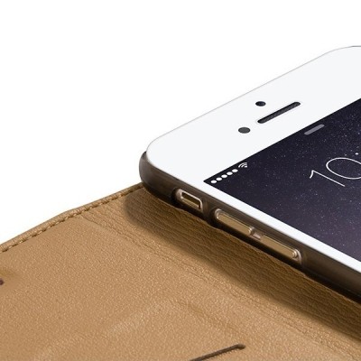 Greznais „HOCO“ Luxury sērijas ādas atvērams brūns Apple iPhone 6 Plus (6s Plus) futrālis / Vacins.lv