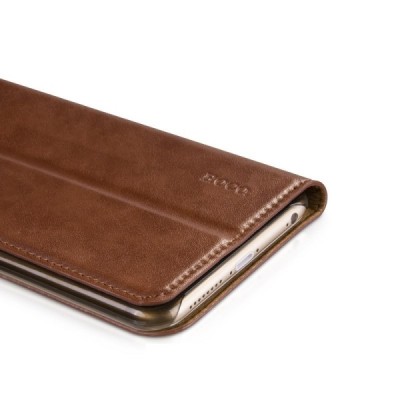 Greznais „HOCO“ Luxury sērijas ādas atvērams brūns Apple iPhone 6 Plus (6s Plus) futrālis / Vacins.lv