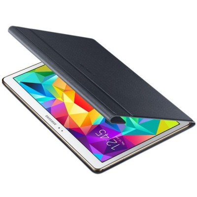 Originalus Samsung Galaxy Tab S 10.5 (T805, T800) Book Cover atverčiamas juodas odinis dėklas / Priedai.lt