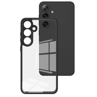 Samsung Galaxy S24 FE "Imak" cieta silikona (TPU) dzidrs (apmāles melnā) apvalks | vacins.lv