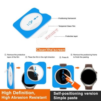 Samsung Galaxy Watch Ultra 47mm „Imak“ 9H Tempered Glass sustiprintos apsaugos skaidrus apsauginis ekrano stiklas 0,3 mm | Pried