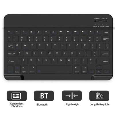 Samsung Galaxy Tab A9+ ādas atvēramais melns futrālis ar bluetooth tastatūra | Vacins.lv