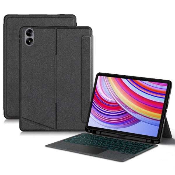 Atvēramais futrālis ar tastatūra - melns (Redmi Pad Pro / Poco Pad)