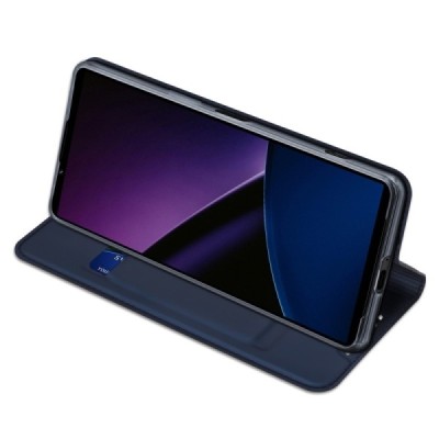 Xperia 1 VI „Dux Ducis“ Skin sērijas tumši zils ādas atvērams maciņš | Vacins.lv