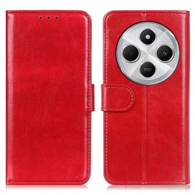 Xiaomi Redmi 14C, 14R, A4, Poco C75 4G Binfen atverčiamas raudonas odinis dėklas - piniginė | Priedai.lt