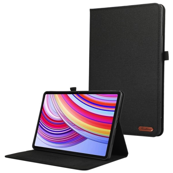 "Fashion" atvēramais tekstila maciņš - melns (Redmi Pad Pro / Poco Pad)