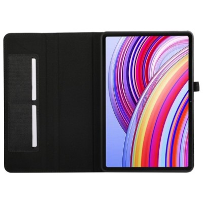Xiaomi Redmi Pad Pro atvēramais melns tekstila maciņš - maks ar vietu, kur ielikt stylus | Vacins.lv