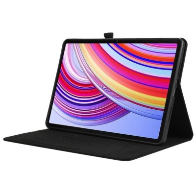 Xiaomi Redmi Pad Pro atvēramais melns tekstila maciņš - maks ar vietu, kur ielikt stylus | Vacins.lv