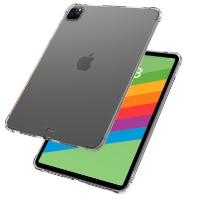 Apple iPad Pro 11 (2025) / 11 (2024) pastiprinātas aizsardzības cieta silikona (TPU) dzidrs apvalks | Vacins.lv