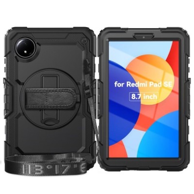 Xiaomi Redmi Pad SE 8,7 pastiprinātas aizsardzības melns (360°) apvalks, vaciņš | Vacins.lv