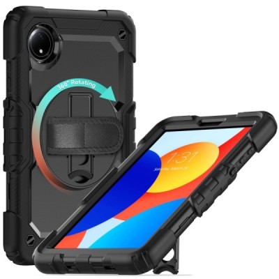 Xiaomi Redmi Pad SE 8,7 pastiprinātas aizsardzības melns (360°) apvalks, vaciņš | Vacins.lv