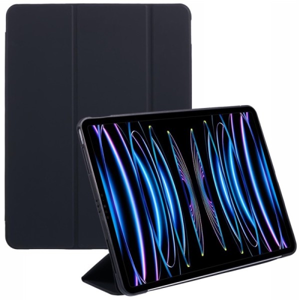Klasisks atverams silikona maciņš - melns (iPad Air 13 2024 / 2025 / 2026 / iPad Pro 12.9" 2022 / 2021 / 2020)