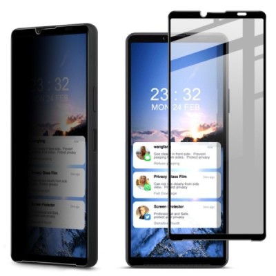 Sony Xperia 10 VI "Imak" Tempered Glass privāta melns ekrāna aizsargstikls | Vacins.lv