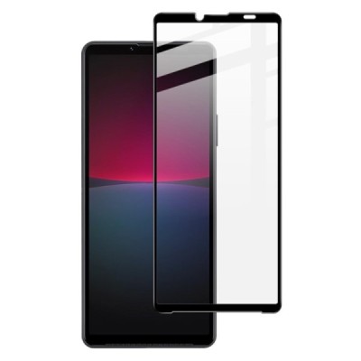 Sony Xperia 10 VI „Imak“ Tempered Glass sustiprintos apsaugos juodas pilnai dengiantis apsauginis ekrano stiklas 0,2 mm | Prieda