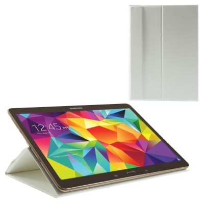 Samsung Galaxy Tab S 10.5 (T805, T800) ādas atvēramais balts futrālis / Vacins.lv