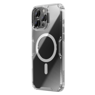 Apple iPhone 16 Pro "Nillkin" Nature TPU Pro Magnetic MagSafe dzidrs, caurspīdīgs cieta silikona apvalks | vacins.lv