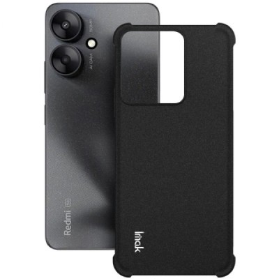 Xiaomi Redmi 13C / 13R 5G / Poco C65 4G / Poco M6 5G "Imak" pastiprinātas aizsardzības cieta silikona matēta (TPU) melns vāciņš