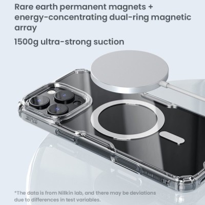 Apple iPhone 16 Pro Max "Nillkin" Nature TPU Pro Magnetic MagSafe dzidrs, caurspīdīgs cieta silikona apvalks | vacins.lv
