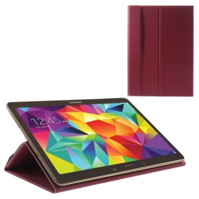 Samsung Galaxy Tab S 10.5 (T805, T800) atverčiamas raudonas odinis dėklas / Priedai.lt