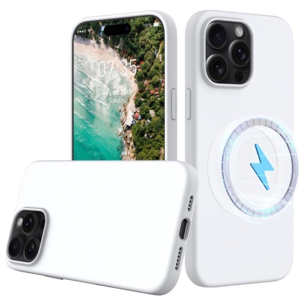 "Shell" MagSafe cieta silikona (TPU) apvalks - balts (iPhone 16 Pro)