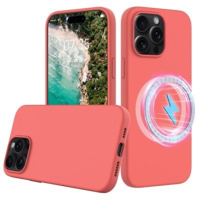 Apple iPhone 16 Pro "Shell" MagSafe cieta silikona (TPU) rozā apvalks | vacins.lv