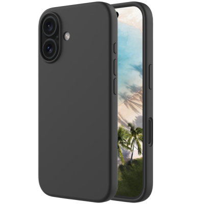 Apple iPhone 16 "Shell" cieta silikona (TPU) apvalks - melns | vacins.lv