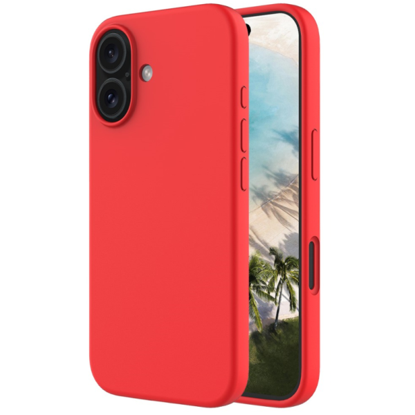 "Shell" cieta silikona (TPU) apvalks - sarkans (iPhone 16 Plus)