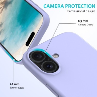 Apple iPhone 16 Plus "Shell" cieta silikona (TPU) violets apvalks | vacins.lv