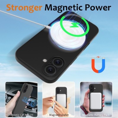 Apple iPhone 16 Plus „Shell“ MagSafe kieto silikono TPU juodas dėklas - nugarėlė | Priedai.lt