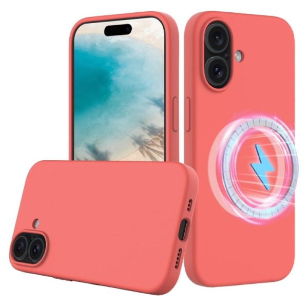 "Shell" MagSafe cieta silikona (TPU) apvalks - rozā (iPhone 16 Plus)