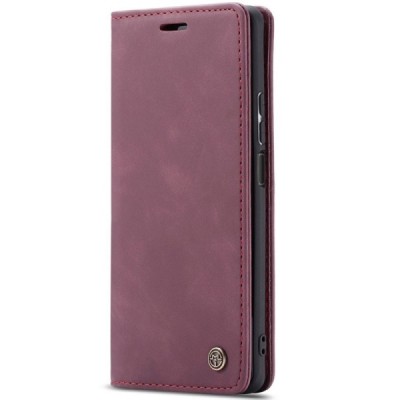 Huawei P40 Lite CaseMe Retro solīds atvēramais ādas bordo maciņš - maks | Vacins.lv