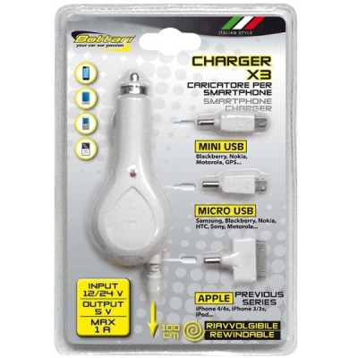 „Bottari“ Charger X3 balts autolādētājs / Vacins.lv