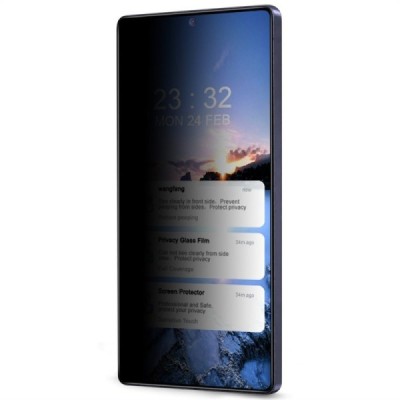 Samsung Galaxy S25 Ultra „IMAK“ Tempered Glass privatumo sustiprintos apsaugos juodas pilnai dengiantis apsauginis ekrano stikla