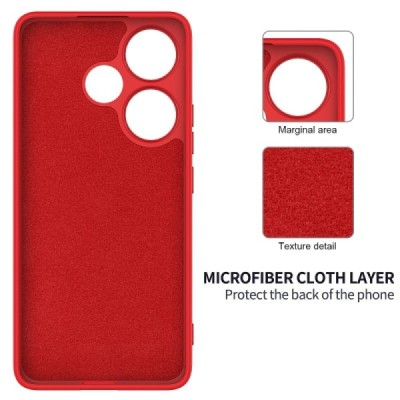 Poco F6 5G Shell kieto silikono (TPU) dėklas raudonas - nugarėlė | Priedai.lt