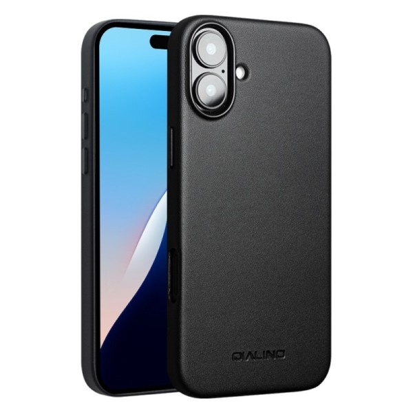 "QIALINO" Slim MagSafe vaciņš - melns (iPhone 16)