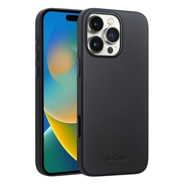 "QIALINO" Slim MagSafe vaciņš - melns (iPhone 16 Pro Max)