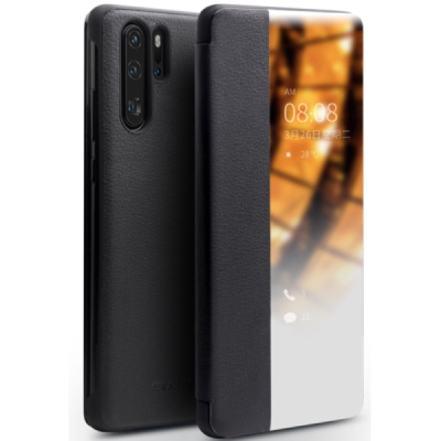 Huawei P30 Pro "QIALINO" atvēramais ādas melns maciņš - maks | Vacins.lv