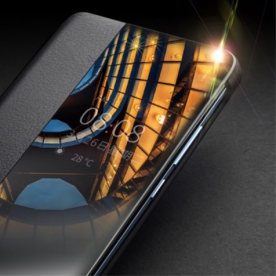 Huawei P30 Pro "QIALINO" atvēramais ādas melns maciņš - maks | Vacins.lv