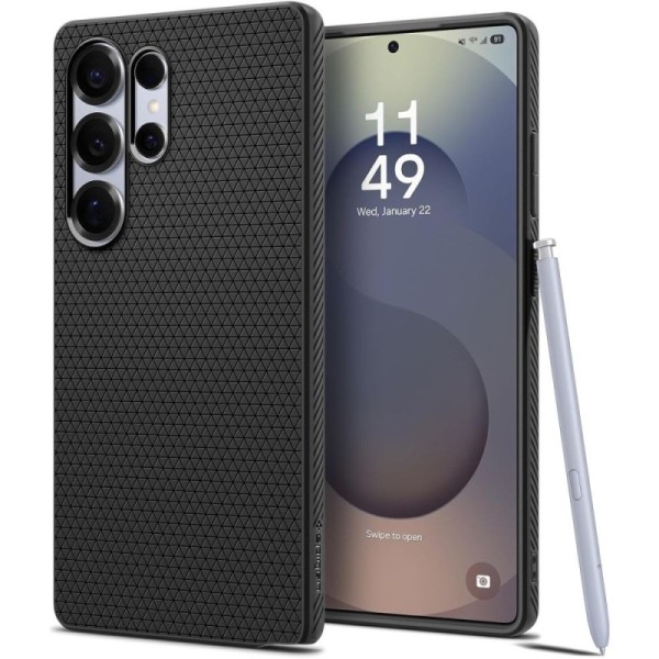 "Spigen" Liquid Air apvalks - melns (Galaxy S25 Ultra)