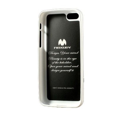 „Mercury“ Color kieto silikono (TPU) baltas Apple iPhone 5C dėklas (dėkliukas) / Priedai.lt