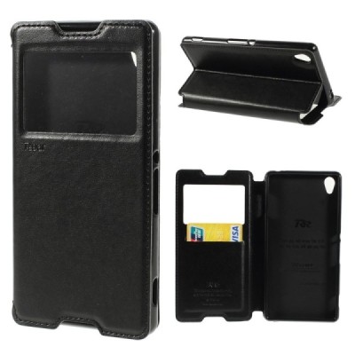 Roar Noble atverčiamas Sony Xperia Z3 juodas odinis dėklas / Priedai.lt