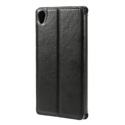 Sony Xperia Z3 Roar Noble ādas atvēramais melns futrālis / Vacins.lv