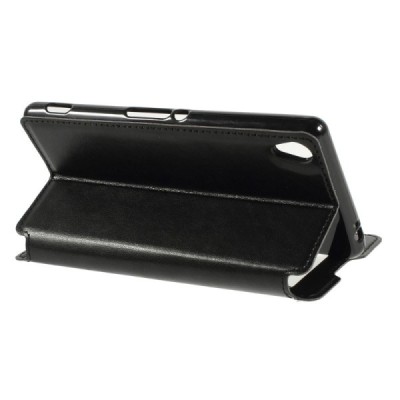 Sony Xperia Z3 Roar Noble ādas atvēramais melns futrālis / Vacins.lv