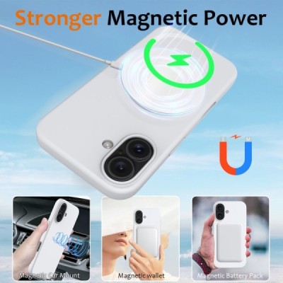 Apple iPhone 16 "Shell" MagSafe cieta silikona (TPU) balts apvalks | vacins.lv