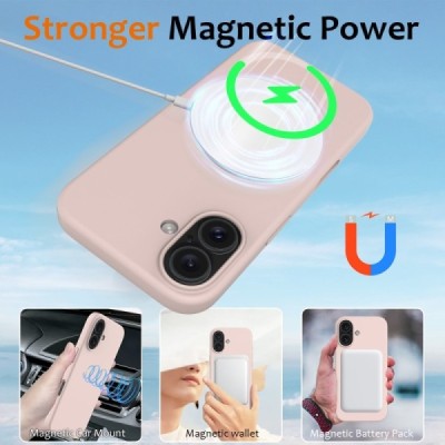 Apple iPhone 16 "Shell" MagSafe cieta silikona (TPU) rozā apvalks | vacins.lv