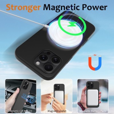 Apple iPhone 16 Pro Max "Shell" MagSafe cieta silikona (TPU) melns apvalks | vacins.lv